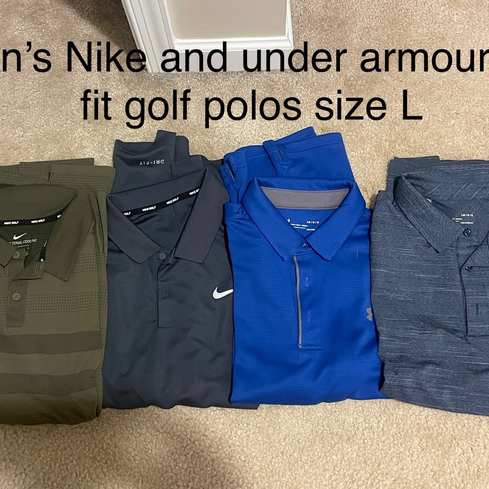 2 women’s American eagle jeans .  4 men’s golf polos and 4 men’s golf shorts